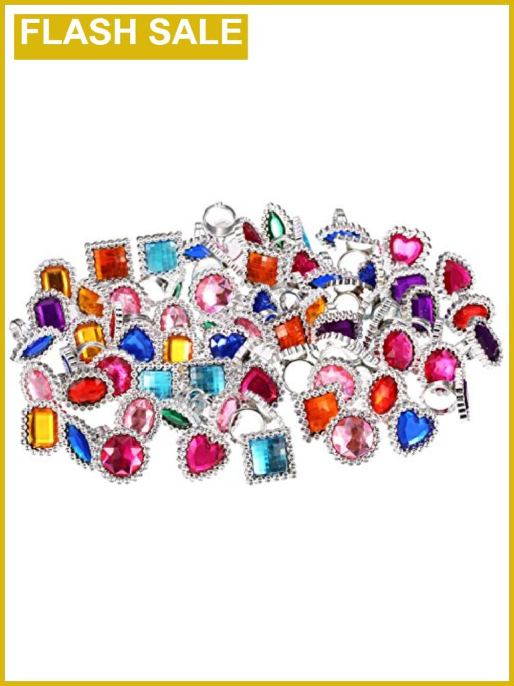 72 Pc Plastic Rings Adjustable Costume Jewelry Dress Up Party Favors
